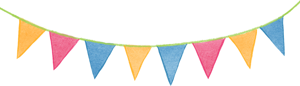 Stylized Watercolor Circus Bunting Flags